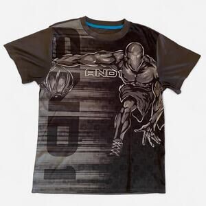 Gray and black And1 basketball sportswear t-shirt - size XL